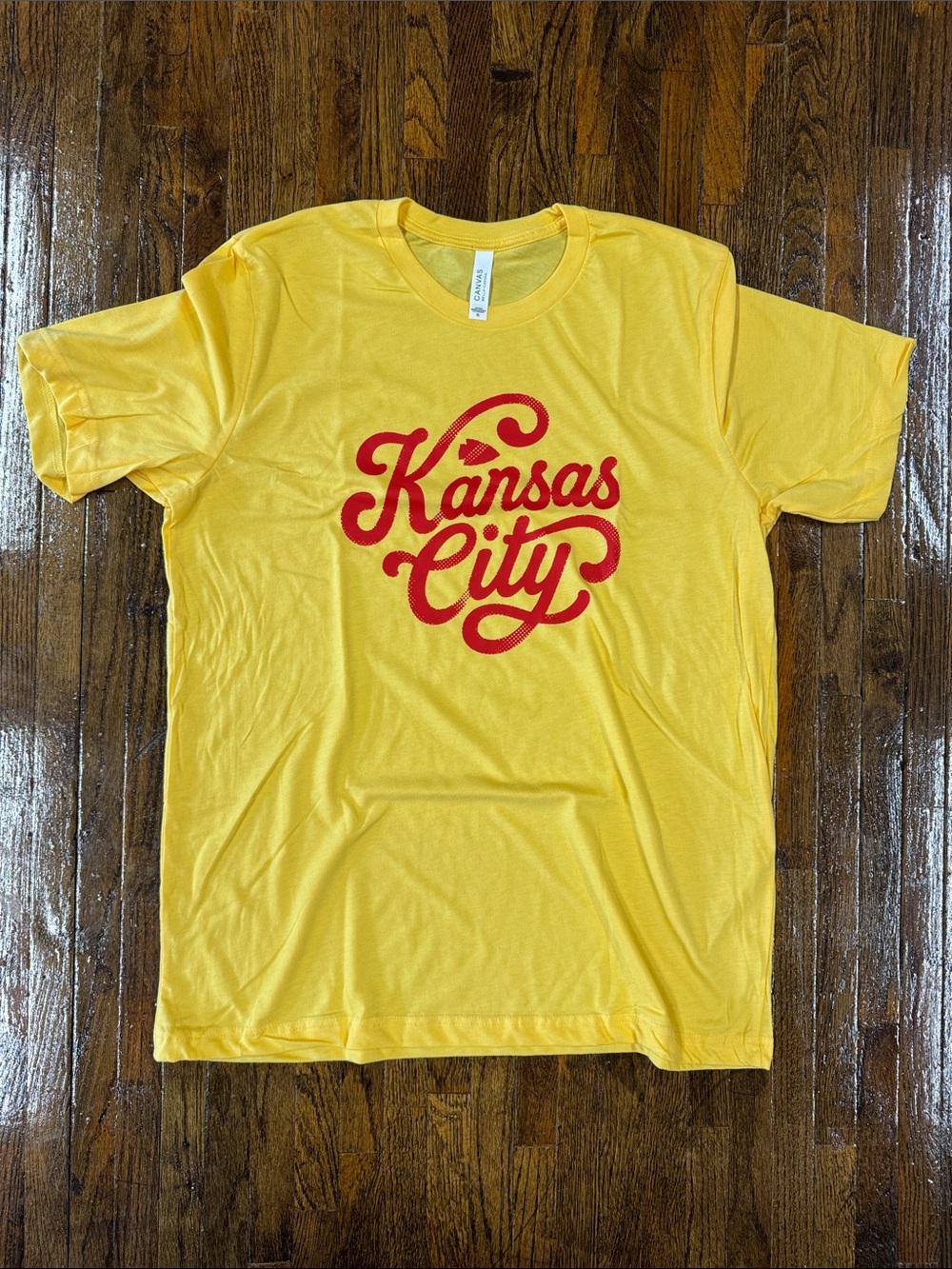 Kansas City Tee - Yellow with Red Script